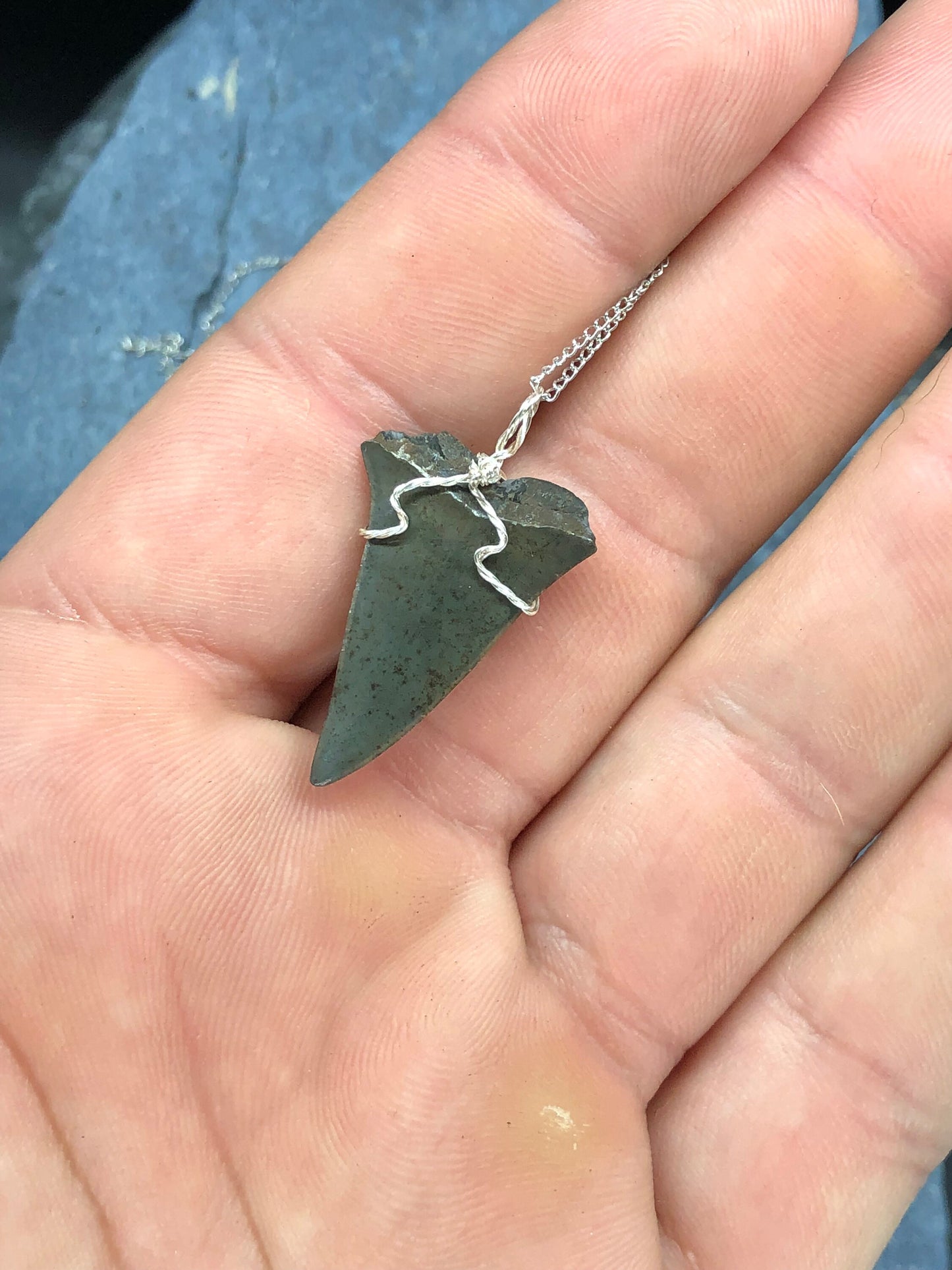 Mako shark tooth necklace, Fossil shark tooth Necklace, Shark tooth Necklace