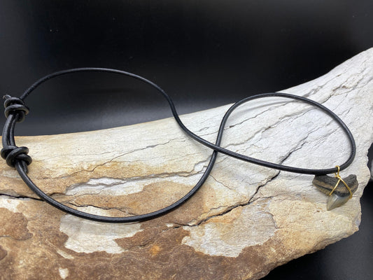 Fossil tiger shark tooth necklace - view 2