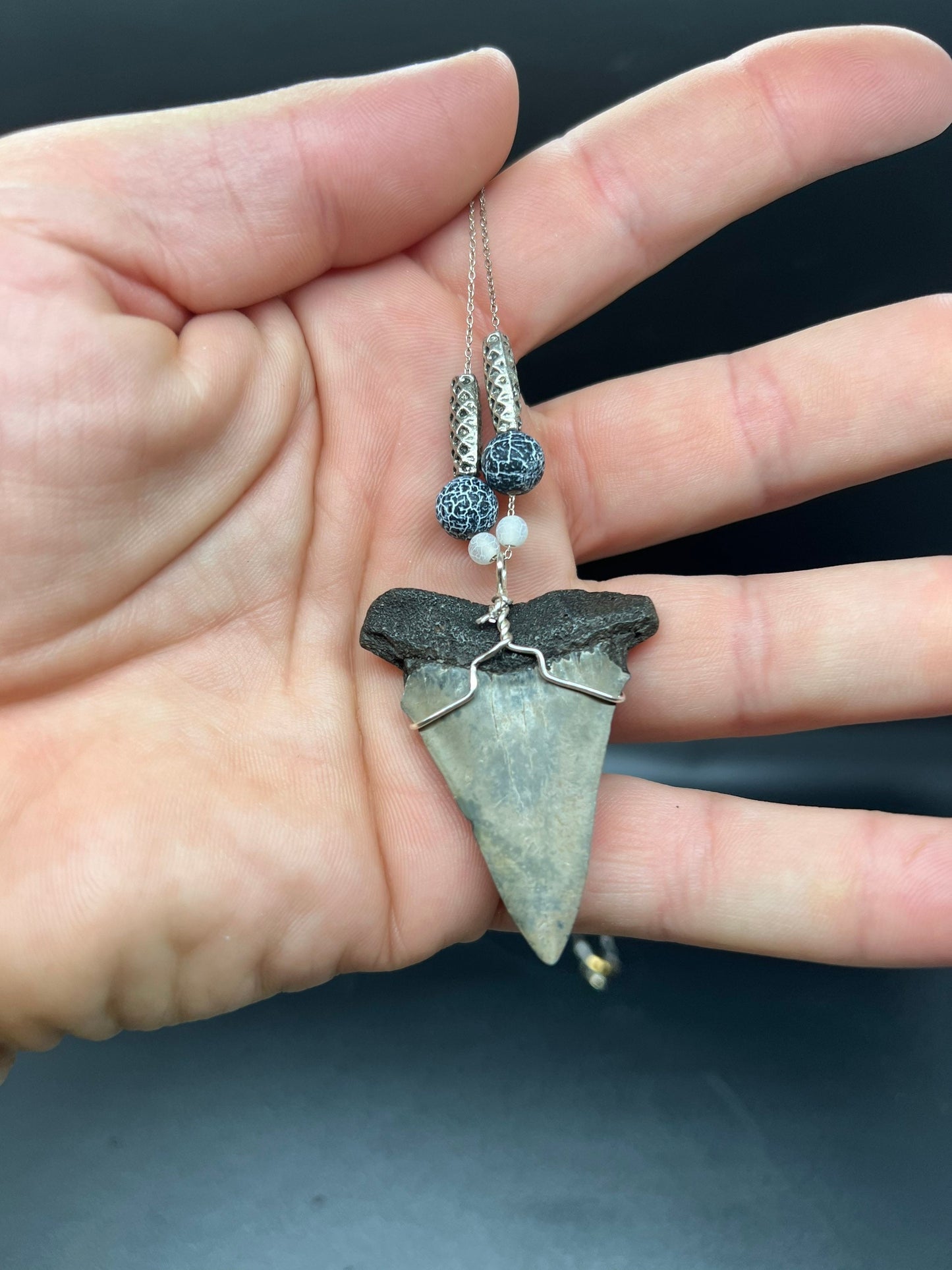 Mako shark tooth necklace, Fossil shark tooth Necklace, Shark tooth Necklace