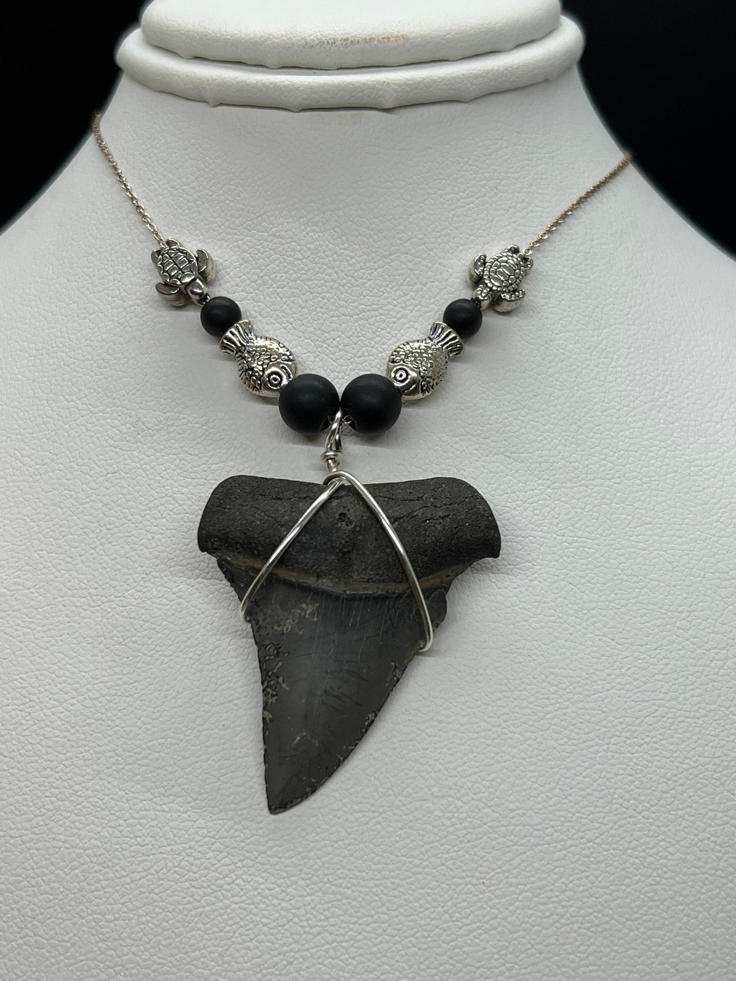 Mako shark tooth necklace, Fossil shark tooth Necklace, Shark tooth Necklace