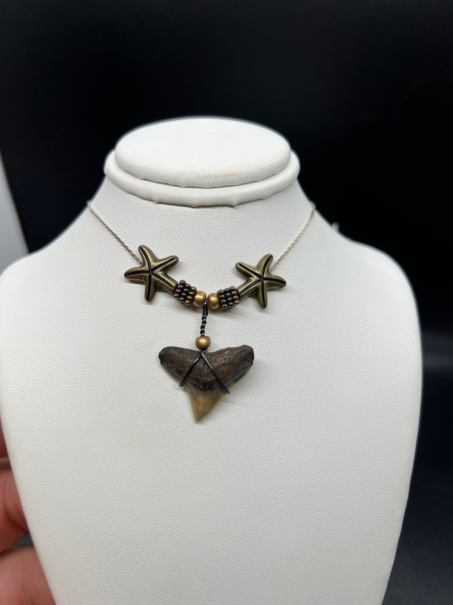 Bull Shark Necklace, Shark Tooth Necklace, Fossil Shark Tooth Necklace