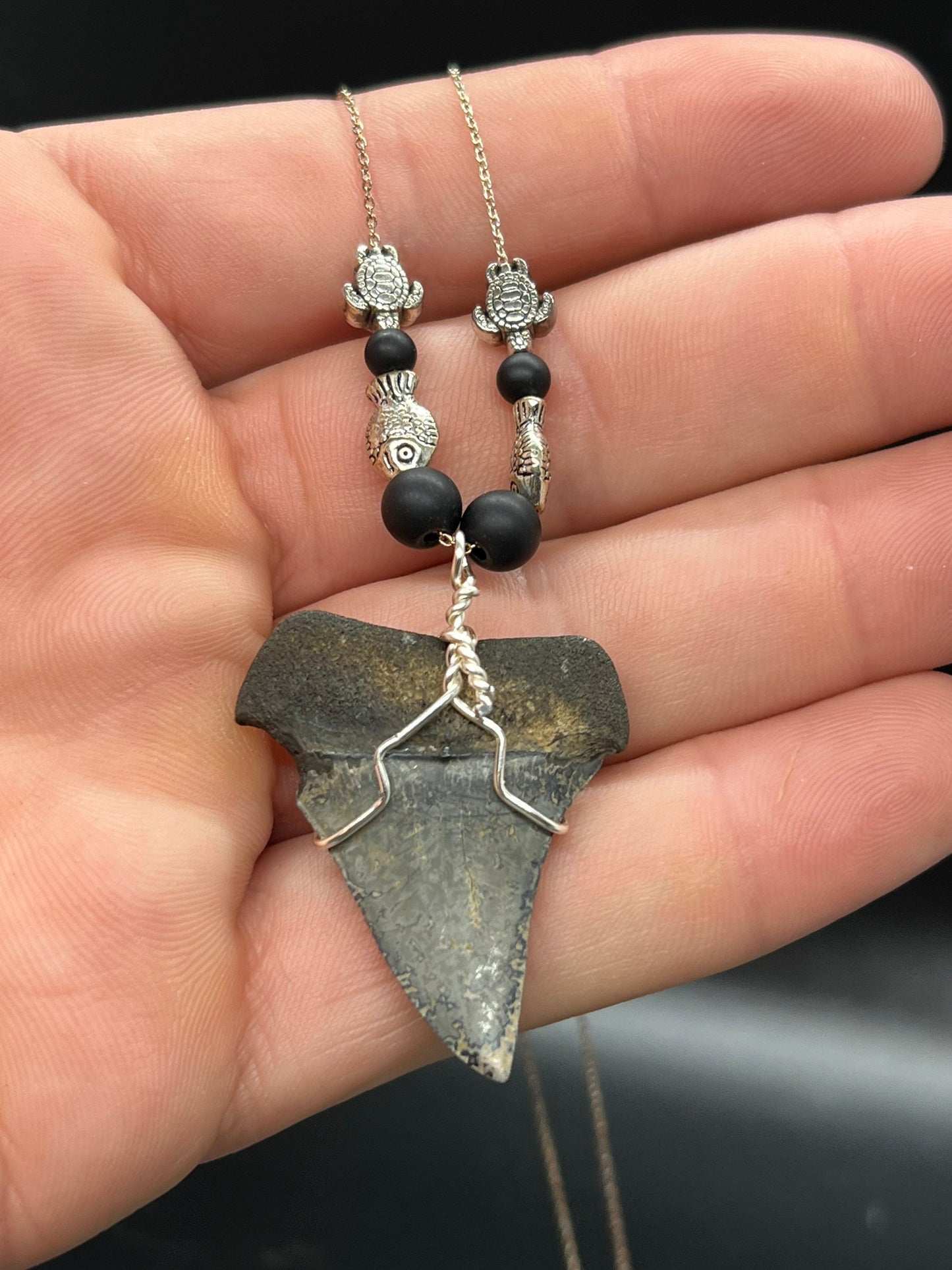 Mako shark tooth necklace, Fossil shark tooth Necklace, Shark tooth Necklace
